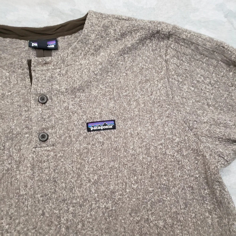 Patagonia Sweater Mens XL Gray Henley Better Sweater Long Sleeve Granola